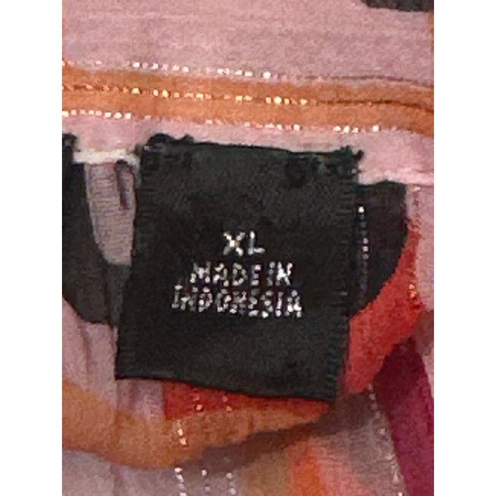 Essentials By Milano XL Pink Geometric Button Up Blouse Retro Cityworkcore - Picture 8 of 11